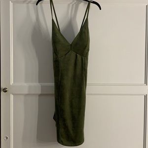 Olive green mini dress